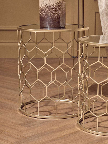 Arcana Set Of Two Honeycomb Side Tables Orsina