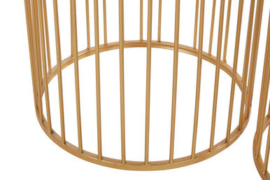 Avantis Gold and Mirror Top Set of 2 Round Side Tables Orsina