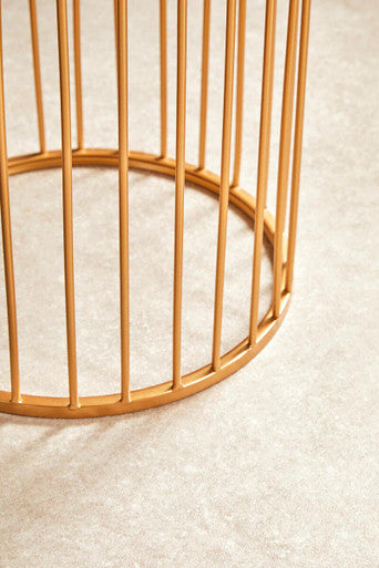 Avantis Gold and Mirror Top Set of 2 Round Side Tables Orsina