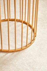 Avantis Gold and Mirror Top Set of 2 Round Side Tables Orsina