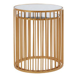 Avantis Gold and Mirror Top Set of 2 Round Side Tables Orsina