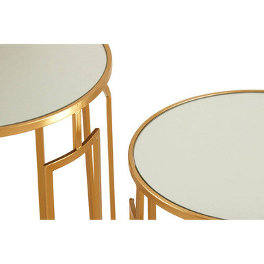 Avantis Set Of 2 Mirrored Top Round Side Tables Orsina
