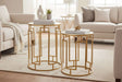Avantis Set Of 2 Mirrored Top Round Side Tables Orsina