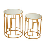 Avantis Set Of 2 Mirrored Top Round Side Tables Orsina