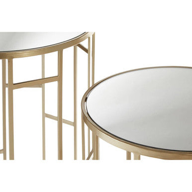 Avantis Set Of 2 Champagne Finish Round Side Tables Orsina