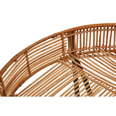 Orsina Side Tables Crafted from Natural Rattan with a Unique Slatted Design