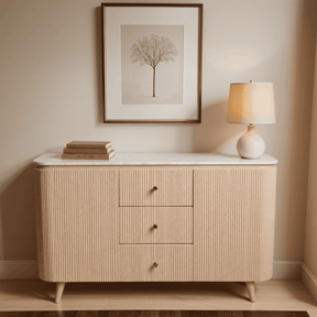 Bundi Natural Marble & Wood Extra Large Sideboard Verty Furniture