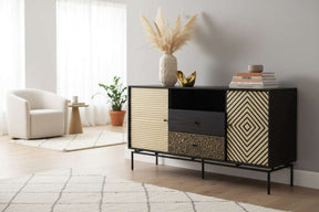 Orsina stylish sideboard with striking geometric design, perfect for modern living spaces