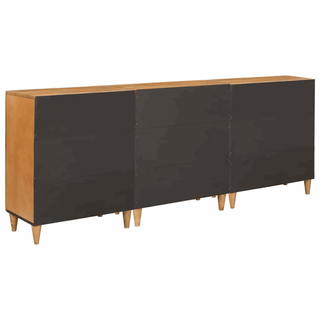 vidaXL Sideboard 3 pcs Brown 60 x 33 x 75 cm Solid mango wood vidaXL