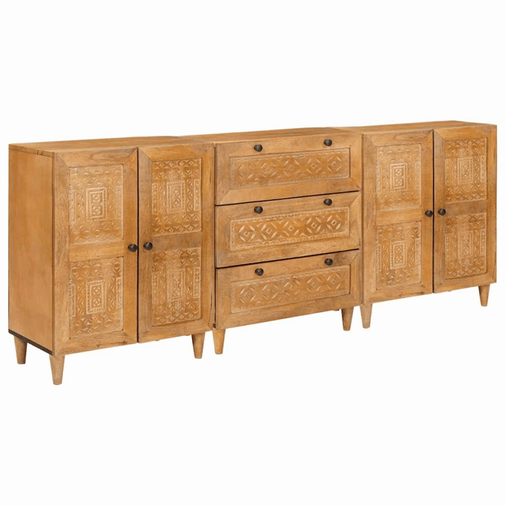 vidaXL Sideboard 3 pcs Brown 60 x 33 x 75 cm Solid mango wood vidaXL