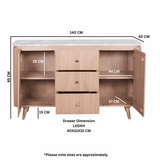 Bundi Natural Marble & Wood Extra Large Sideboard Verty Furniture