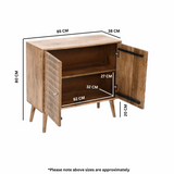 Verty Furniture Sideboard with Two Doors and Intricate Design in Natural Wood Finish