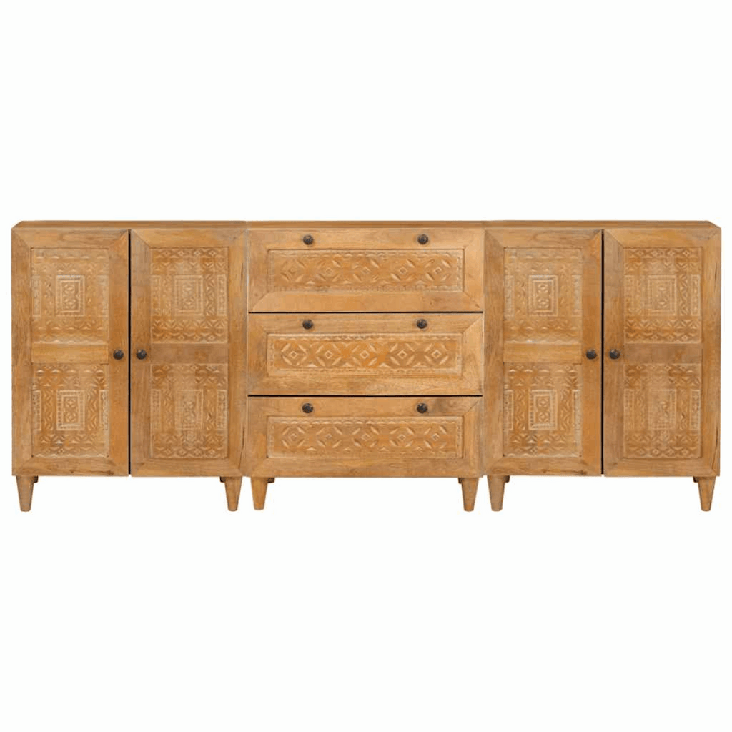 vidaXL Sideboard 3 pcs Brown 60 x 33 x 75 cm Solid mango wood vidaXL
