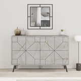 Decortie stylish sideboard with geometric design and gold accents, perfect for modern interiors