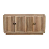 Verty Furniture Sideboard in light wood finish with four stylish doors and ribbed texture