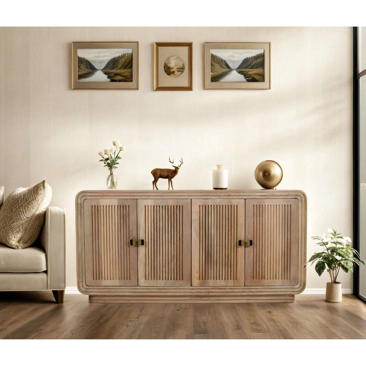 Verty Furniture High-Quality Wooden Sideboard with Elegant Design and Four Storage Compartments