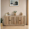 Verty Furniture Sideboard with Ribbed Design and Natural Wood Finish for Modern Interiors