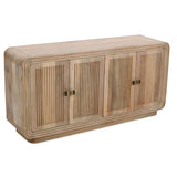 Verty Furniture Natural Wood Sideboard with Ribbed Doors and Elegant Design for Living Spaces