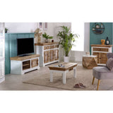 Verty Furniture Sideboard in a stylish living room with a rustic design and natural wood accents