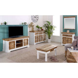 Verty Furniture Sideboard in a stylish living room with natural wood finish and storage compartments