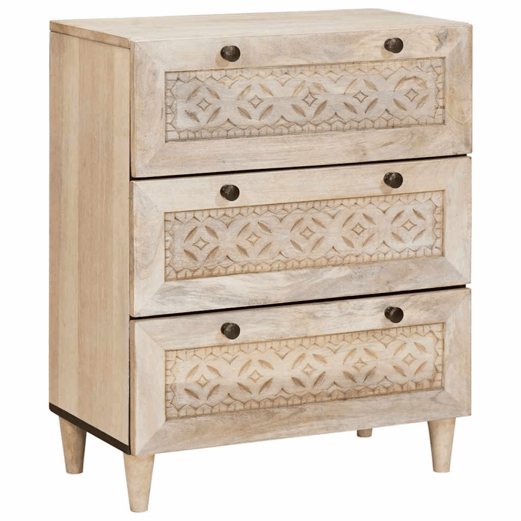 vidaXL Sideboard 3 pcs White 60 x 33 x 75 cm Solid mango wood vidaXL