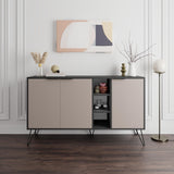 Decortie stylish sideboard in grey with sleek design and open shelving for modern interiors