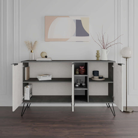 Decortie modern sideboard with stylish design and spacious shelves for storage and display
