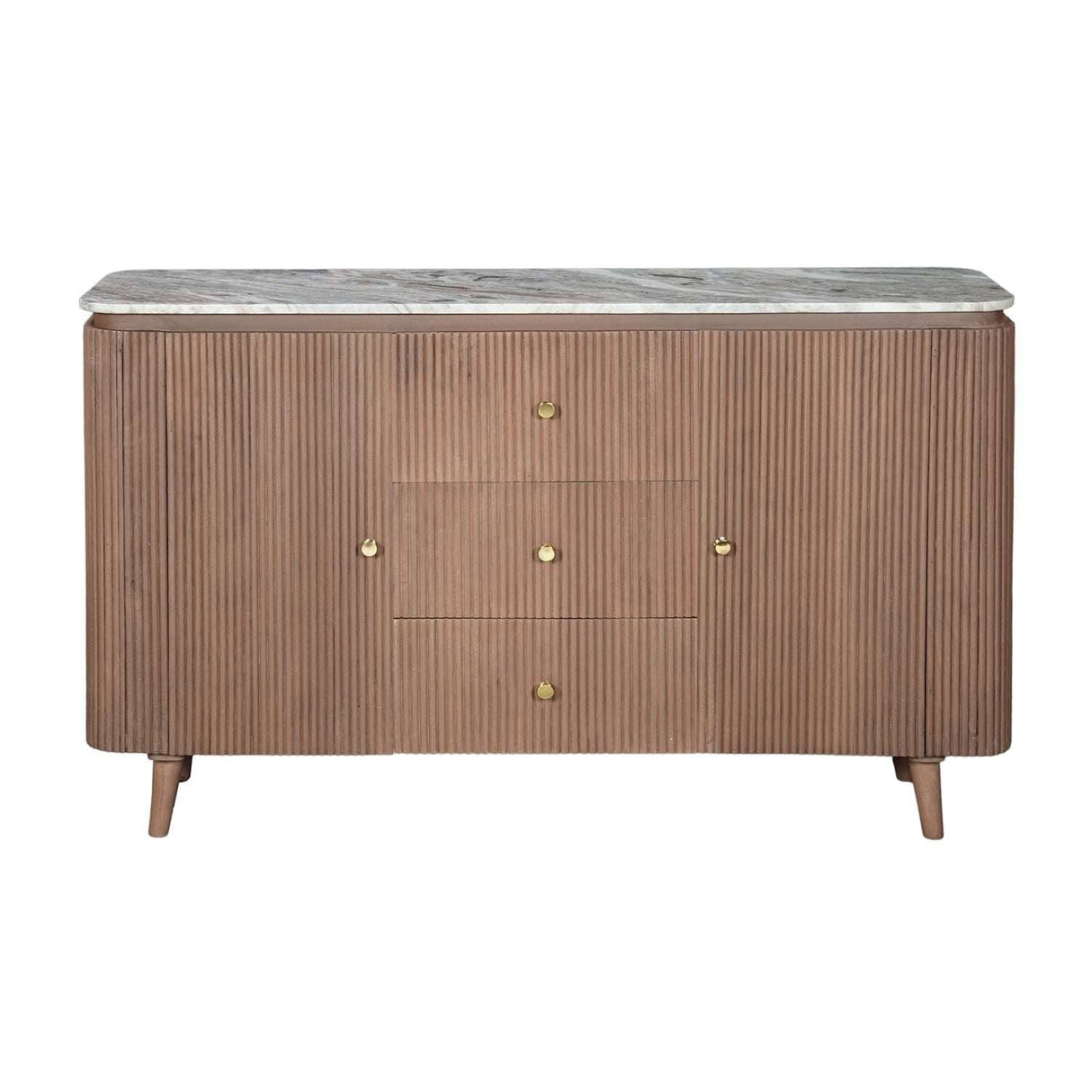 Bundi Natural Marble & Wood Extra Large Sideboard Verty Furniture