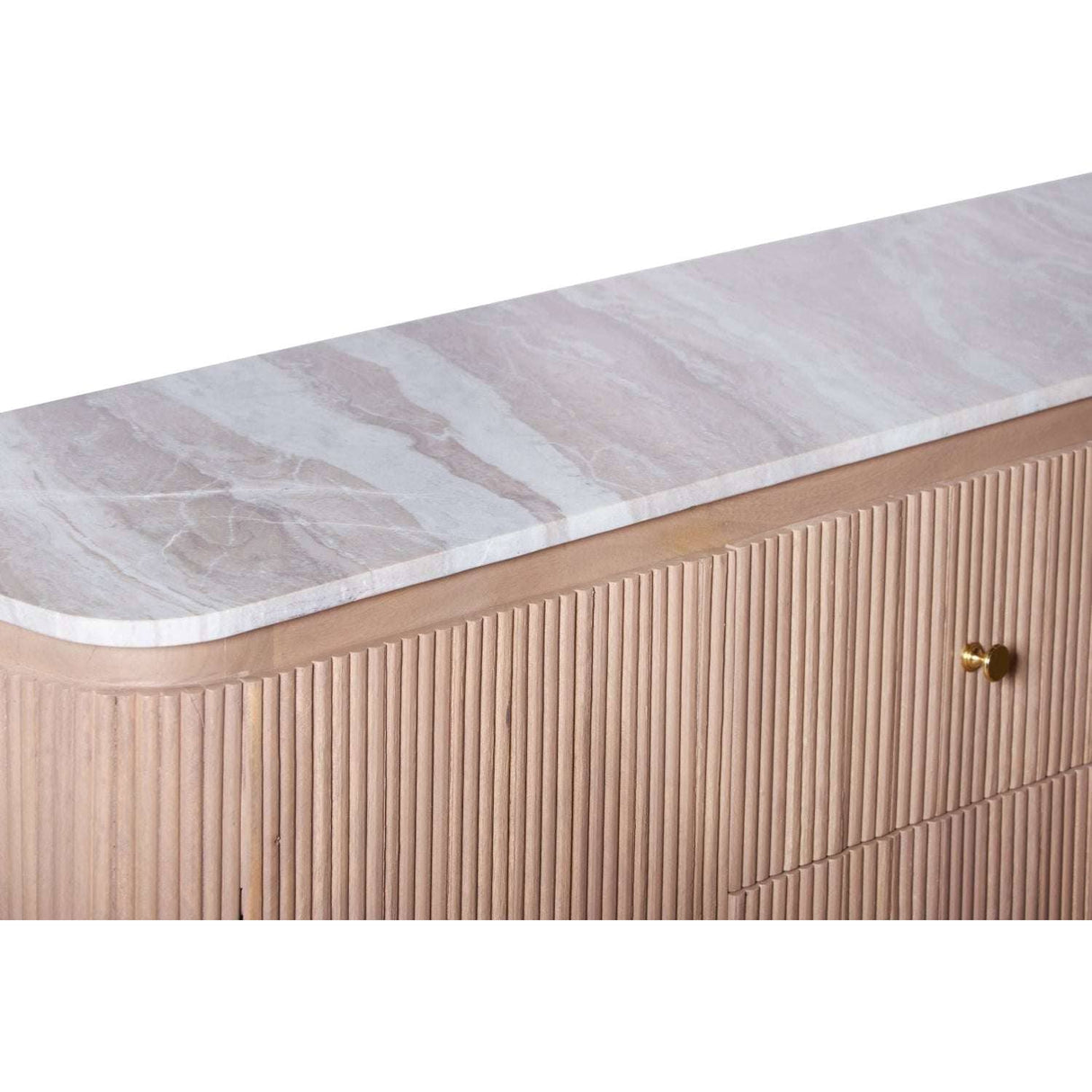 Bundi Natural Marble & Wood Extra Large Sideboard Verty Furniture