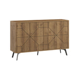 Decortie sideboard in oak finish with modern geometric design and stylish metal legs