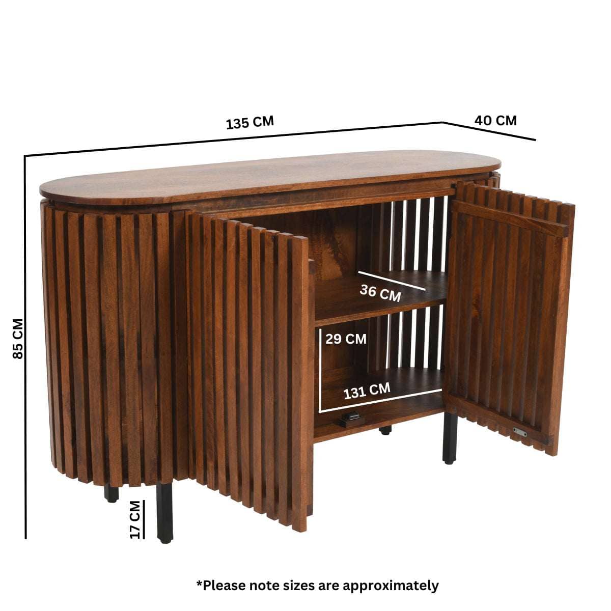 Compton Mango Wood 2 Doors Sideboard Verty Furniture