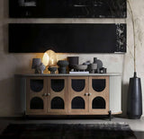 Elegant Nisu Home Cabinet with curved doors and stylish decor for modern interiors