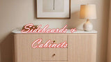 Nisu Home Cabinet featuring a minimalist design with a stylish lamp and artwork