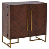 Orsina Drinks Cabinet with Herringbone Pattern and Brass Handles for Stylish Storage