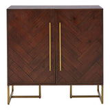 Orsina Drinks Cabinet with Herringbone Design and Gold Handles for Stylish Storage