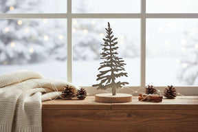 Decorative Silhouette Tree on a wooden base, ideal for Christmas room decorations by Shades 4 Seasons