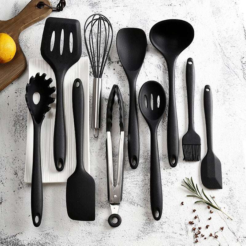 Silicone Cookware Set - Eco-Friendly Versatility - 10 Piece Kitchen Set N/A