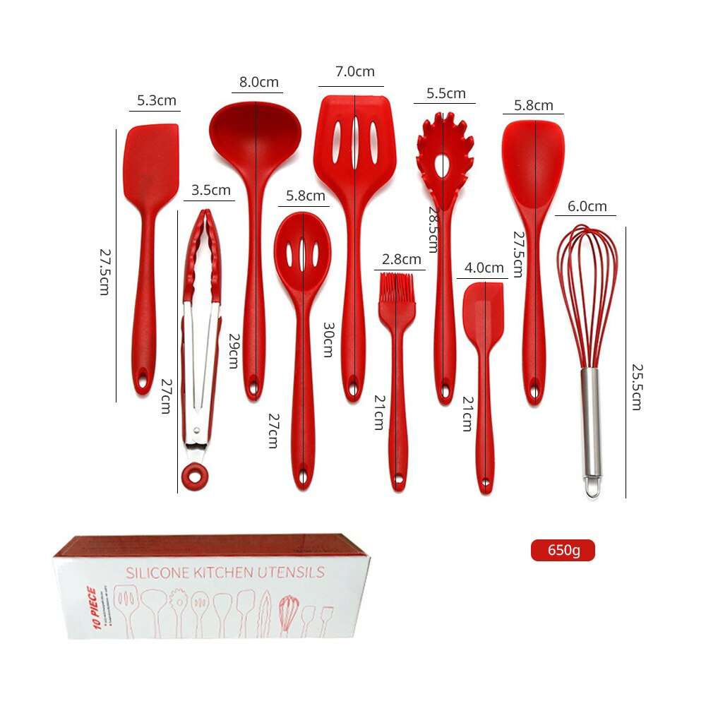 Silicone Cookware Set - Eco-Friendly Versatility - 10 Piece Kitchen Set N/A