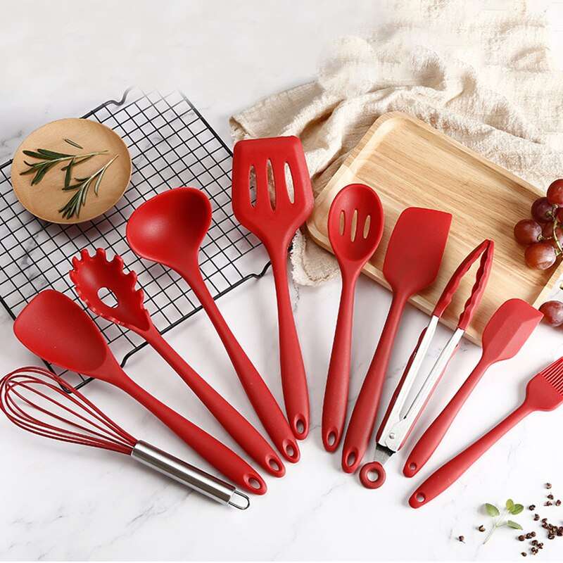 Silicone Cookware Set - Eco-Friendly Versatility - 10 Piece Kitchen Set N/A