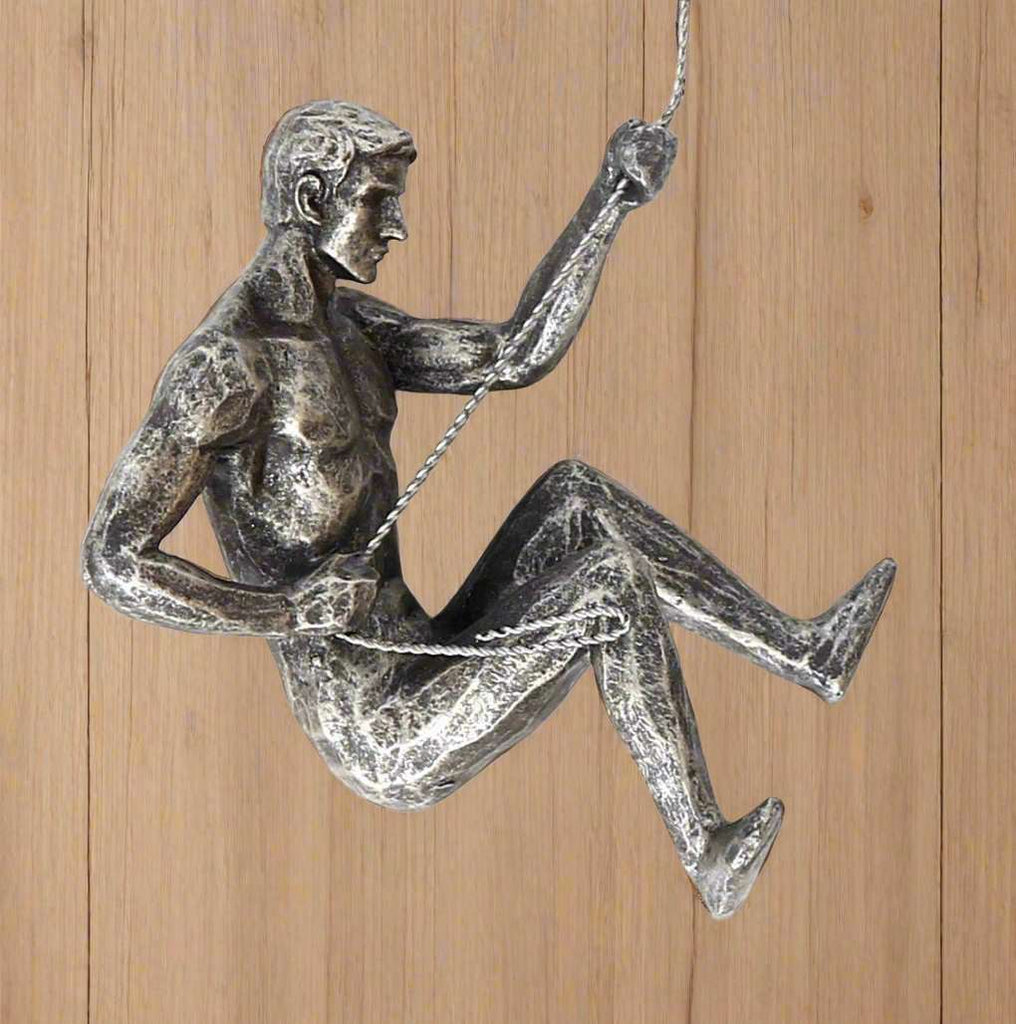 Silver Abseiling Man Looking Down 73cm Geko Products