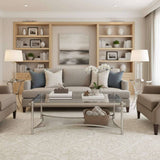 Ackley Silver Coffee Table with Clear Glass Orsina