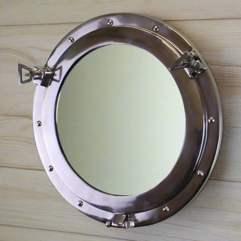 Silver Metal Port Hole Mirror, 40cm Geko Products