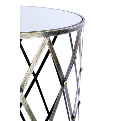 Avantis Set Of Two Diamond Design Silver Tables Orsina