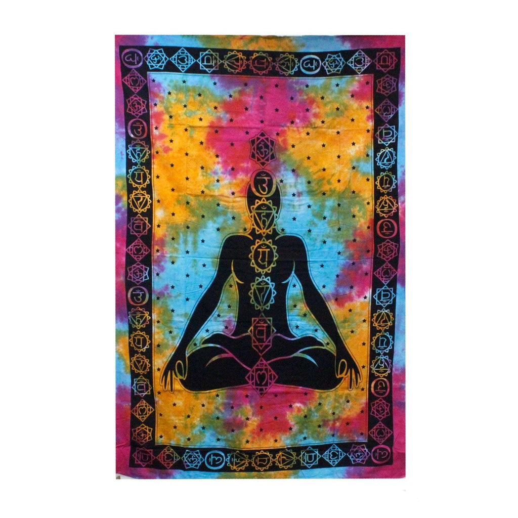 Single Cotton Bedspread and Wall Hanging - Chakra Buddha AW-Dropship