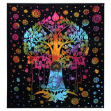 Single Cotton Bedspread and Wall Hanging - Bodhi Tree AW-Dropship
