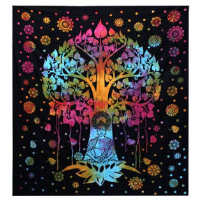 Single Cotton Bedspread and Wall Hanging - Bodhi Tree AW-Dropship
