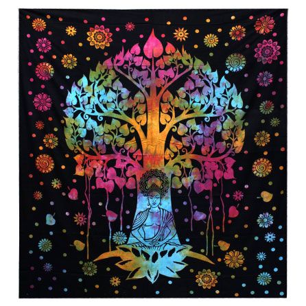 Single Cotton Bedspread and Wall Hanging - Bodhi Tree AW-Dropship