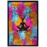 Single Cotton Bedspread and Wall Hanging - Yoga Tree AW-Dropship