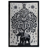 Single Cotton Bedspread and Wall Hanging - Mono - Elephant Tree AW-Dropship