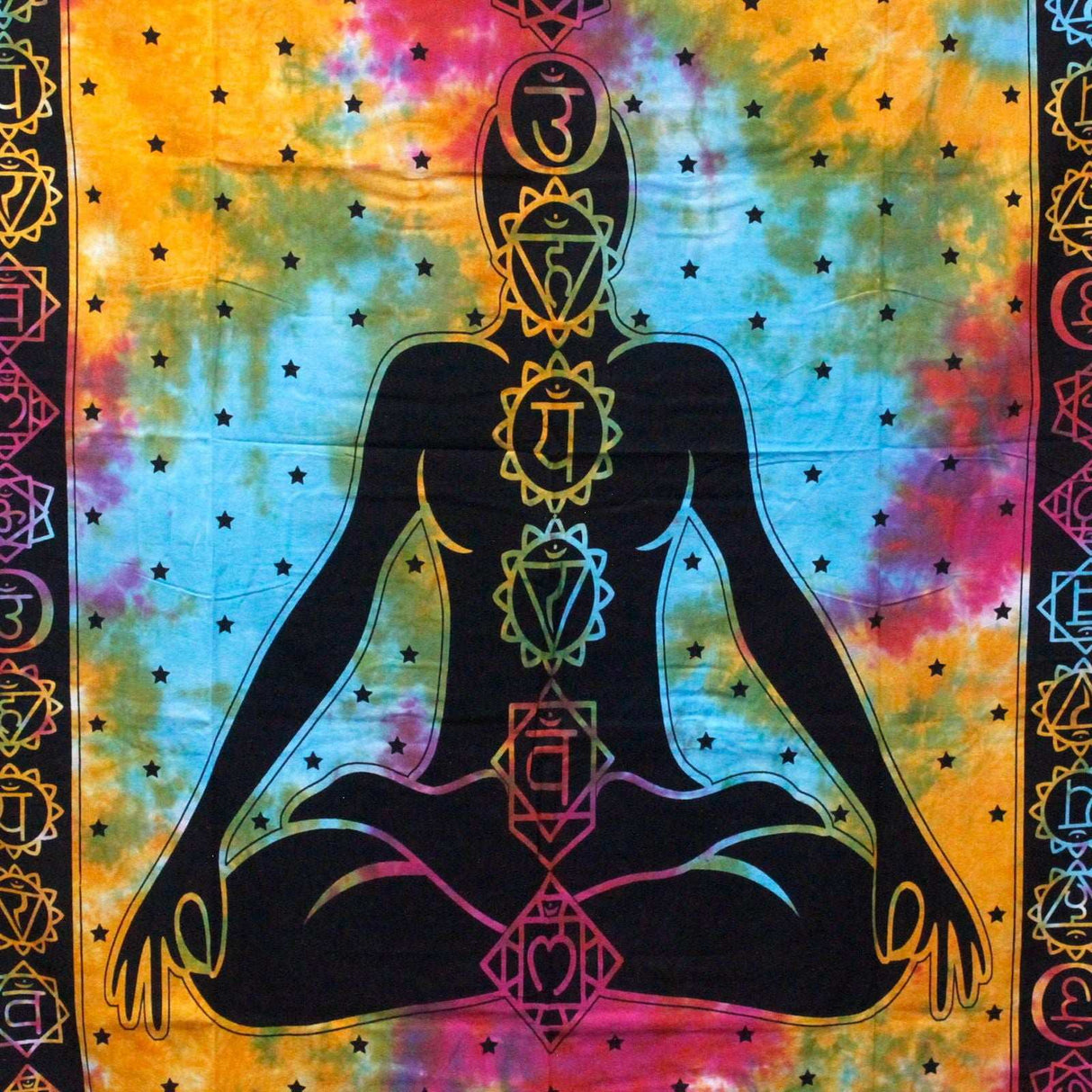 Single Cotton Bedspread and Wall Hanging - Chakra Buddha AW-Dropship